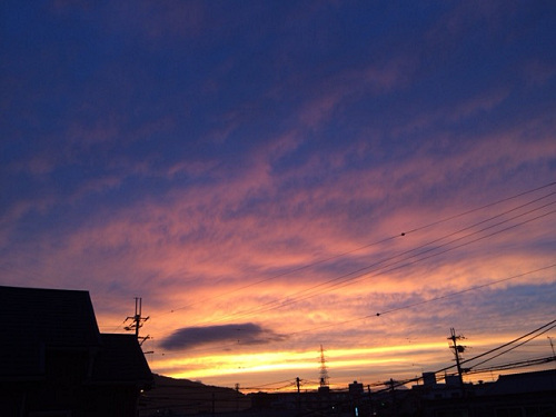 夕暮れの二上山＠香芝市-01