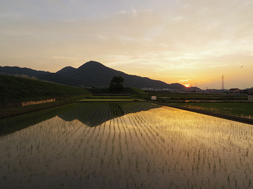 夕暮れの二上山＠香芝市-02