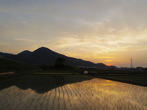 夕暮れの二上山＠香芝市-03