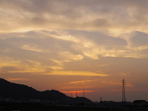 夕暮れの二上山＠香芝市-05