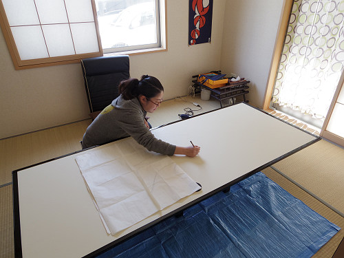 「襖絵」制作 by 上村恭子さん-01