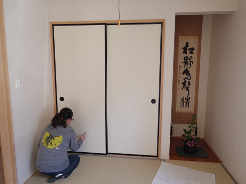 「襖絵」制作 by 上村恭子さん-02