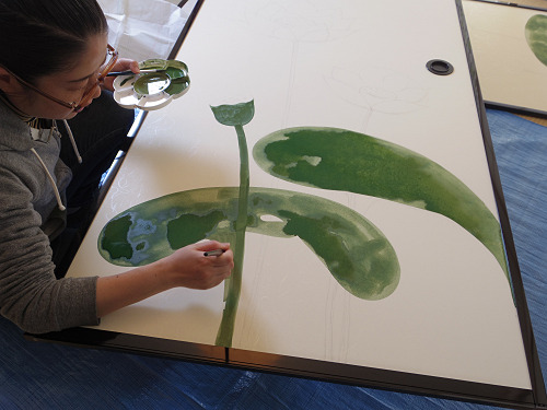 「襖絵」制作 by 上村恭子さん-04