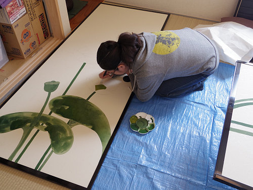 「襖絵」制作 by 上村恭子さん-05