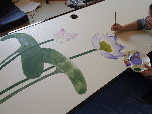 「襖絵」制作 by 上村恭子さん-07