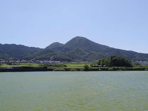 水田の二上山と三日月 ＠香芝市-01