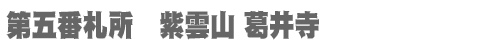 西国三十三所 第五番札所　紫雲山 葛井寺