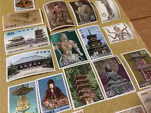 国宝シリーズ・高松塚古墳壁画など。奈良モチーフ切手たち