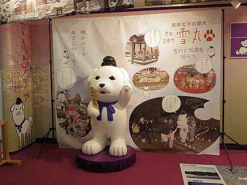 雪丸フィギュアと記念撮影も！王寺町は町中が『雪丸』でした