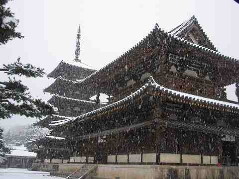 大急ぎで大雪の『法隆寺』を周る！