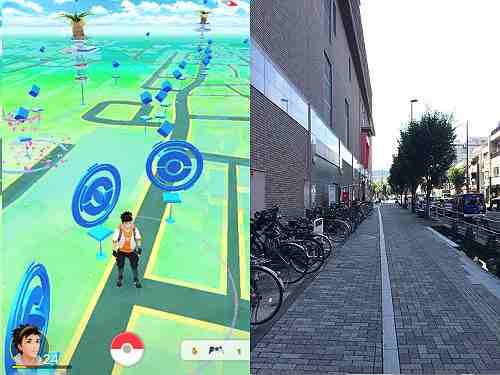 王寺駅の北側が「ポケストップロード」状態！＠ポケモンGO