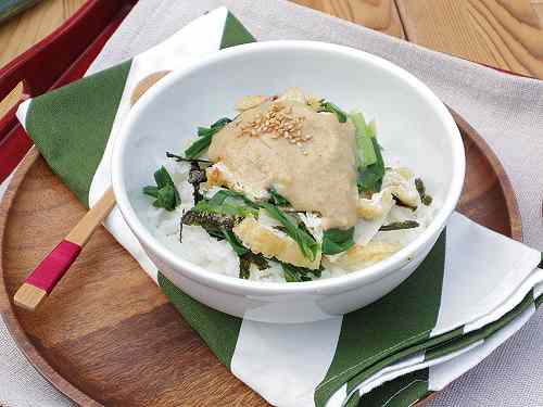 ネギのぬたを使った丼？『結崎ネブカ丼』発表会 ＠川西町